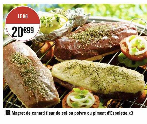 magret de canard fleur de sel ou poivre ou piment d'espelette x 3