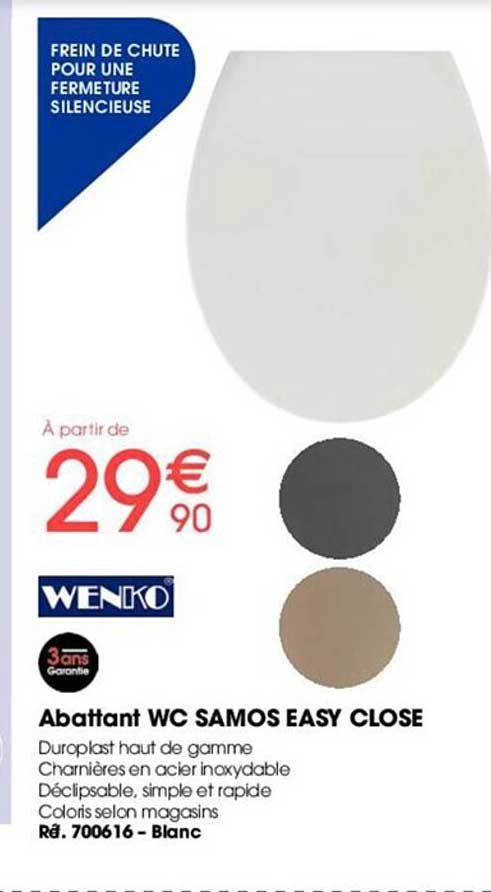 abattant wc samos easy close