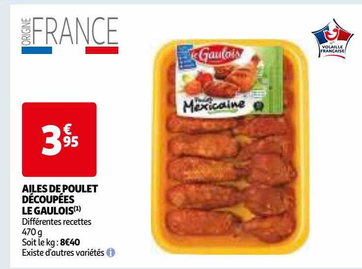 ailes de poulet découpés le gaulois