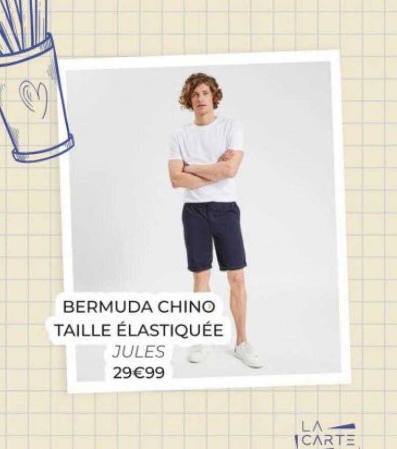 bermuda chino taille élastiquée jules