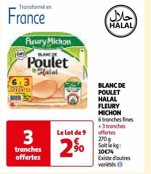blanc de poulet halal fleury michon