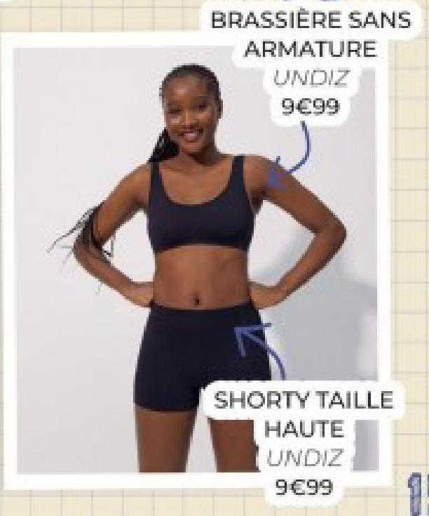 Brassière Sans Armature Jundiz, Shorty Taille Haute Undiz