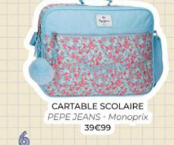 cartable scolaire pepe jeans