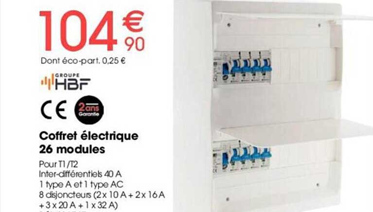 coffret électrique 26 modules