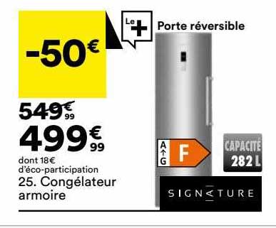 congélateur armoire signature