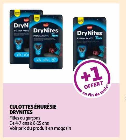 culottes énurésie dry nites