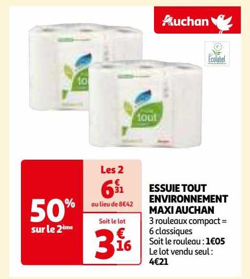 essuie tout environnement maxi auchan