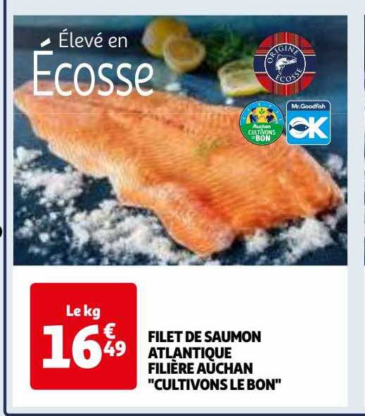 filet de saumon atlantique filière auchan "cultivons le bon"