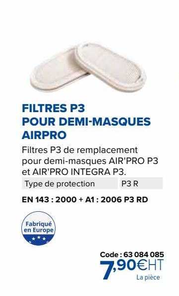 Filtres P3 Pour Demi-masques Airpro