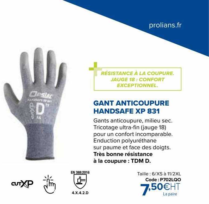 gant anticoupure handsafe xp 831