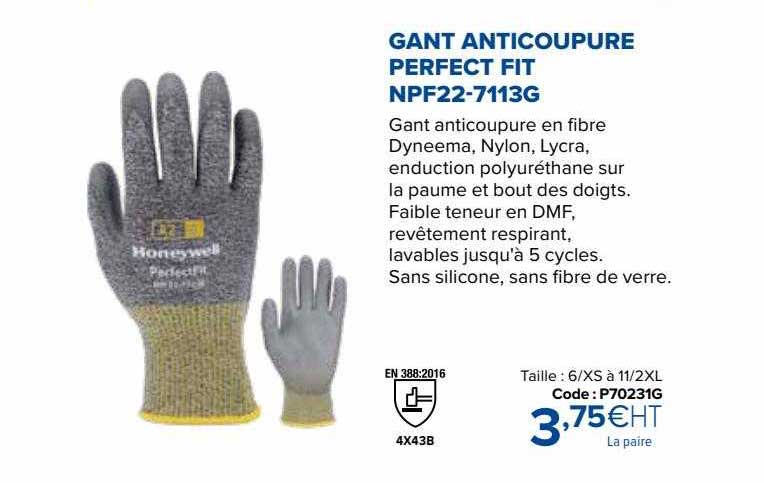 gant anticoupure perfect fit npf22-7113g