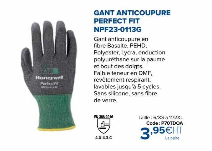 gant anticoupure perfect fit npf23-0113g