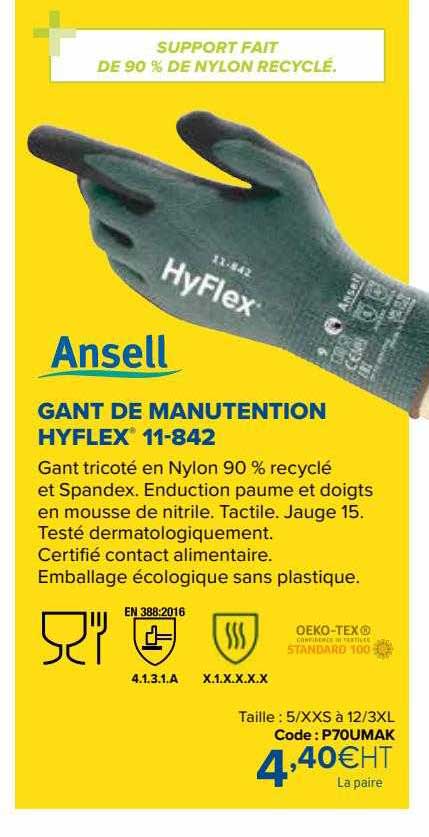 gant de manutention hyflex 11-842 ansell