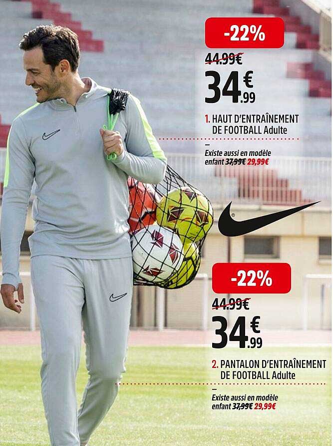 haut d'entraînement de football adulte nike, pantalon d'entraînement de football adulte nike