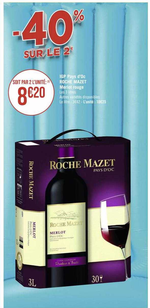 igp pays d'oc roche mazet merlot rouge