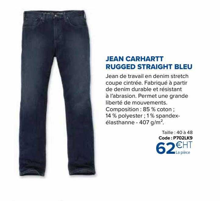 Jean Carhartt Rugged Straight Bleu