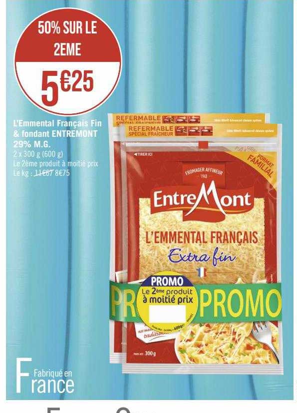 l'emmental français fin & fondant entre mont 29% m.g.