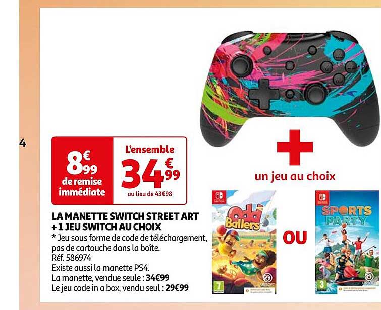 la manette switch street art + 1 jeu switch au choix