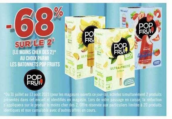 les bâtonnets pop fruits