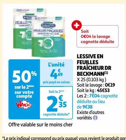 lessive en feuilles fraîcheur dr beckmann