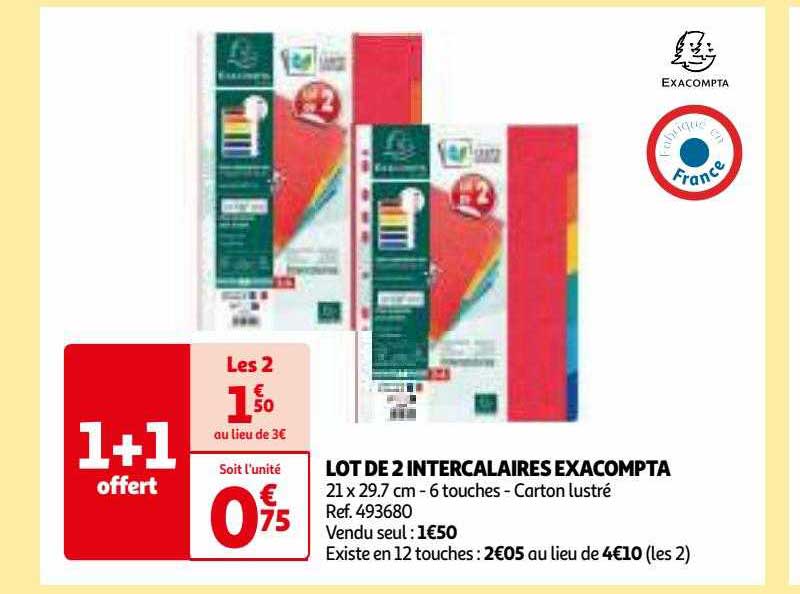Lot De 2 Intercalaires Exacompta