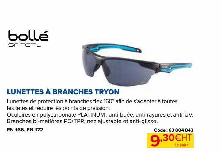 lunettes à branches tryon bollé safety