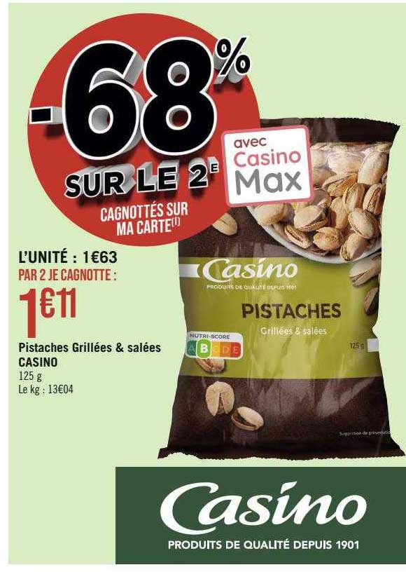 Pistaches Grillées & Salées Casino