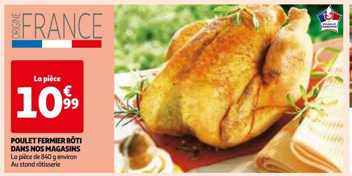 poulet fermier rôti dans nos magasins