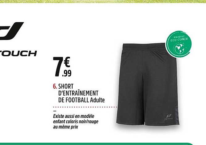 short d'entraînement de football adulte