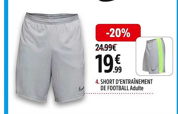 short d'entraînement de football adulte nike