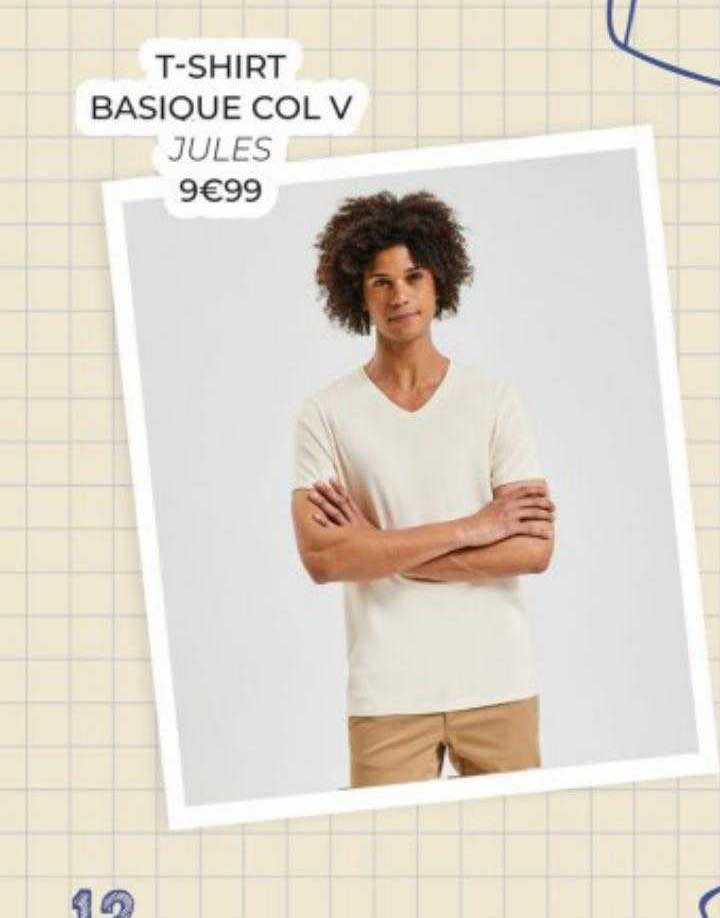 t-shirt basique col v jules