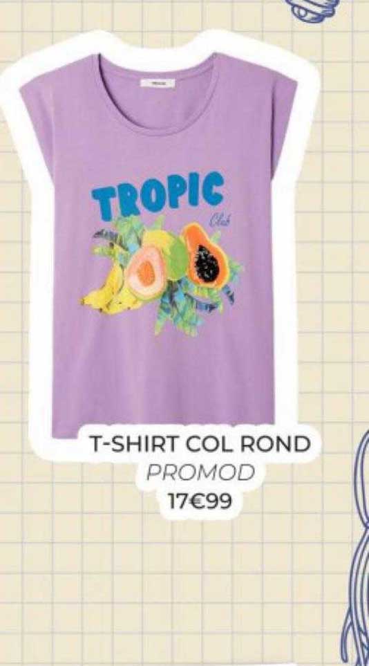 t-shirt col rond promod