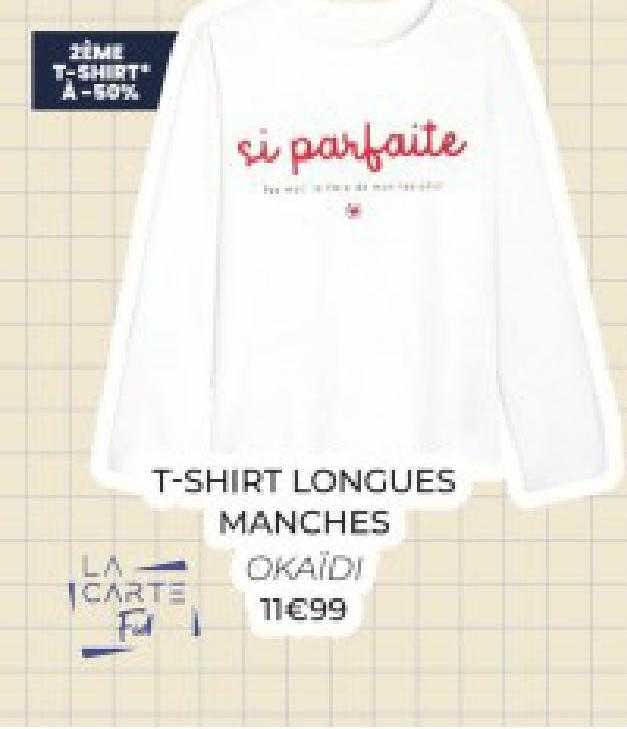 t-shirt longues manches okaïdi