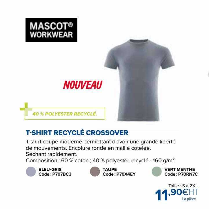 t-shirt recyclé crossover