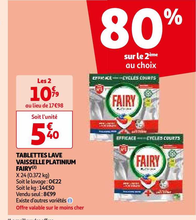 tablettes lave vaisselle platinium fairy