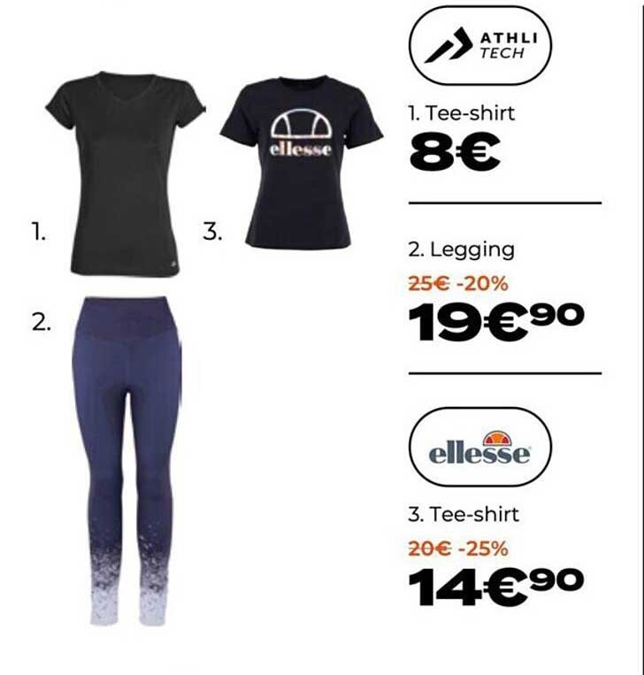 tee-shirt athli tech, legging athli tech, tee-shirt ellesse