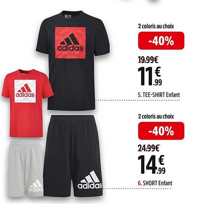 tee-shirt enfant adidas, short enfant adidas