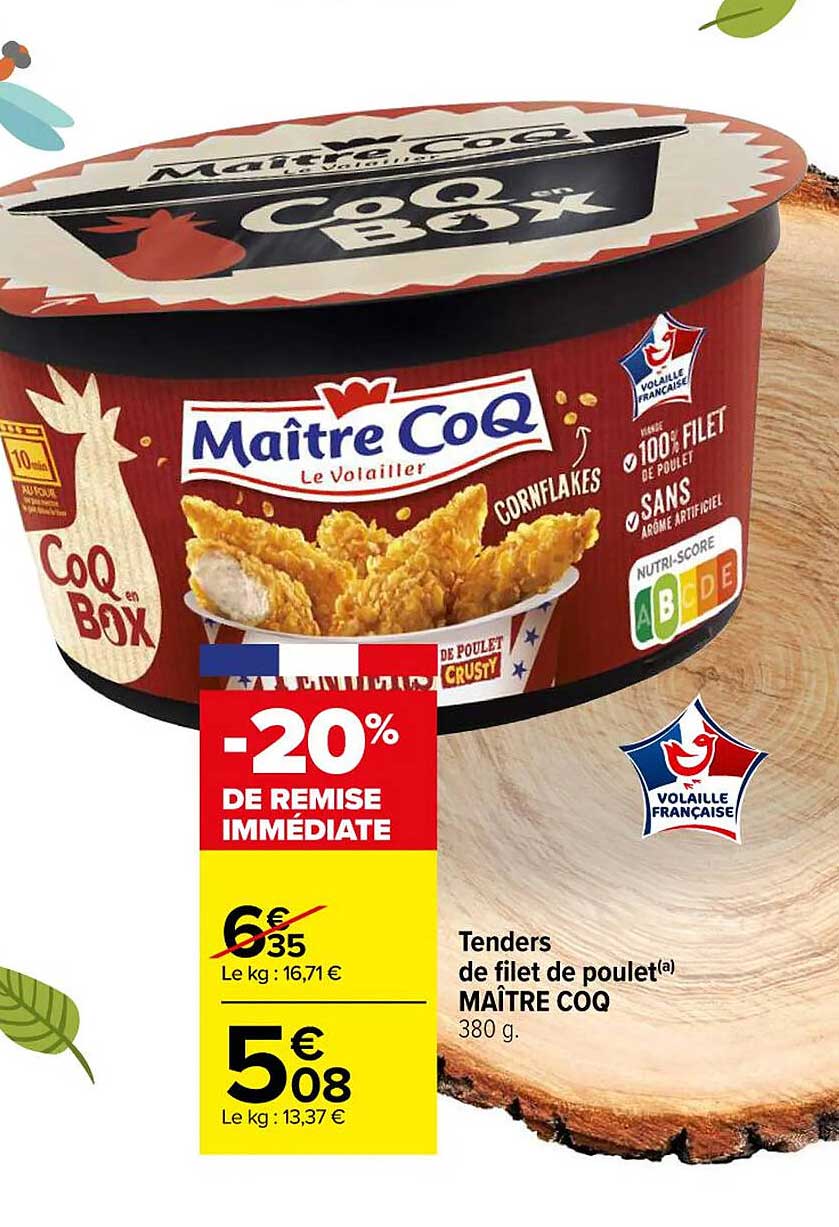 tenders de filet de poulet maître coq