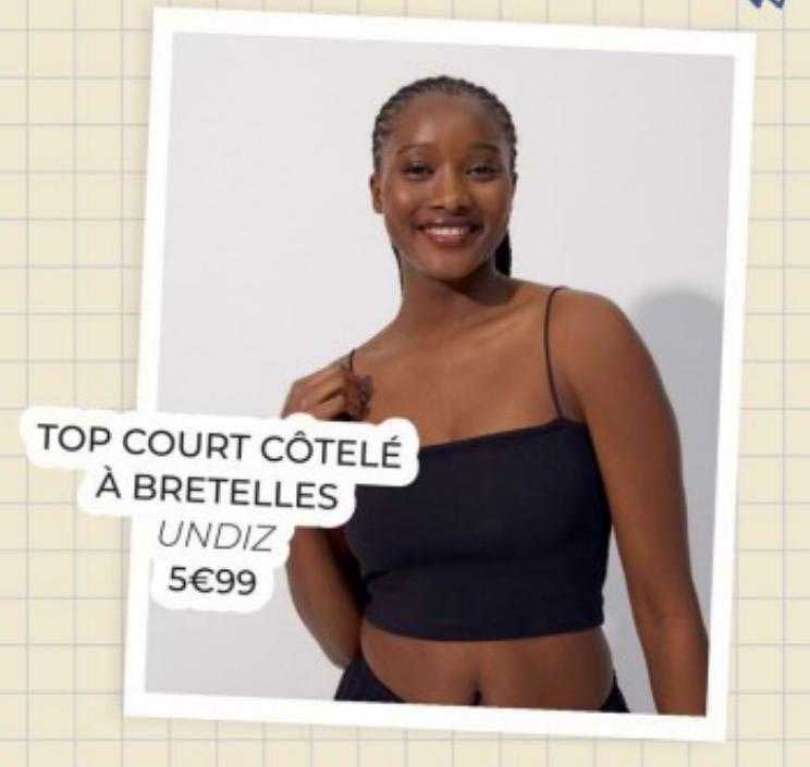 top court côtelé à bretelles undiz