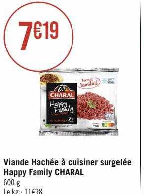 Viande Hachée à Cuisiner Surgelée Happy Family Charal