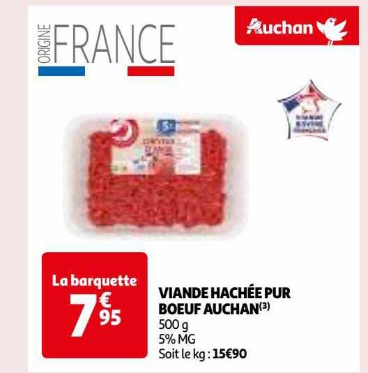 Viande Hachée Pur Bœuf Auchan