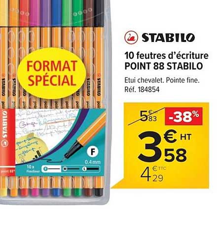10 Feutres D écriture Point 88 Stabilo