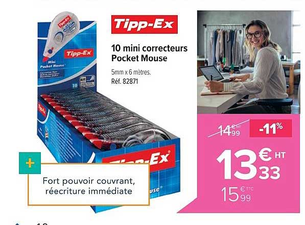 10 mini correcteurs pocket mouse tipp ex
