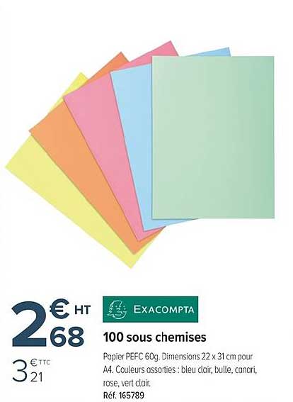 100 sous chemises exacompta