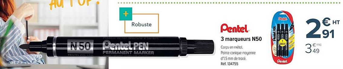 3 Marqueurs N50 Pentel