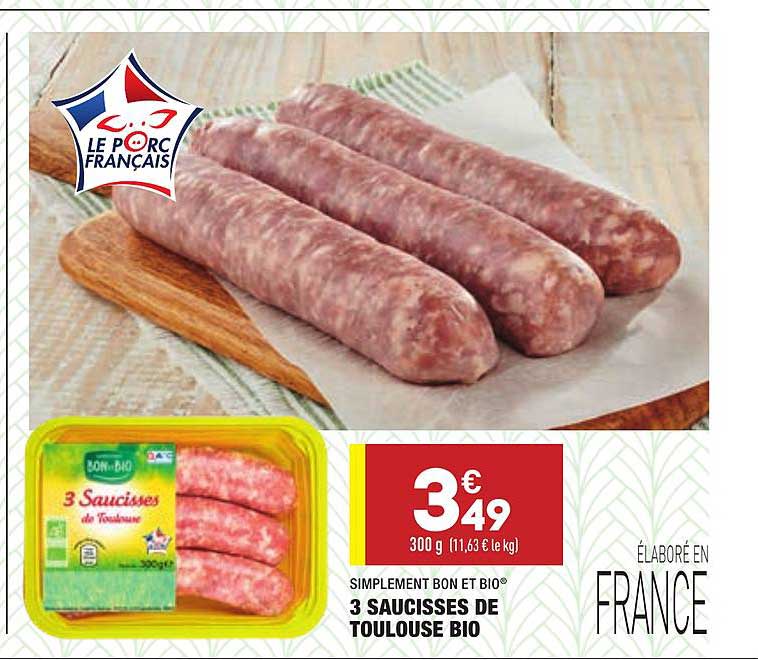 3 Saucisses De Toulouse Bio Simplement Bon Et Bio