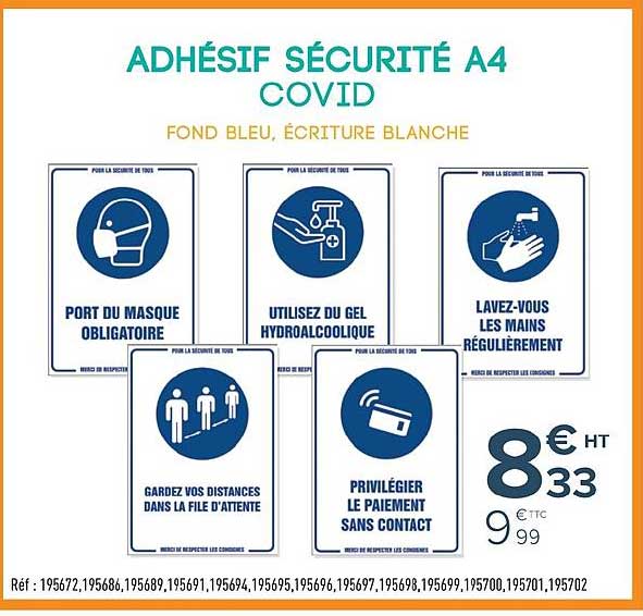 Adhésif Sécurité A4 Covid