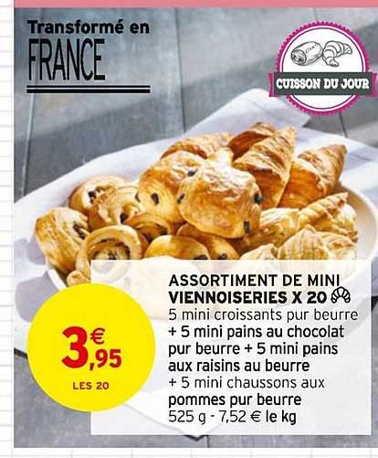 assortiment de mini viennoiseries x20