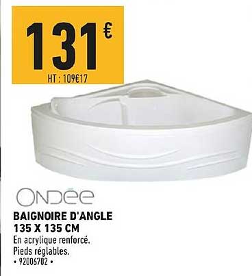 baignoire d angle ondée