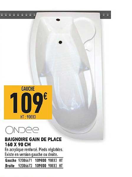 baignoire gain de place ondee